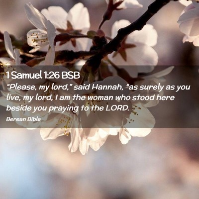 Picture 02 - 1 Samuel 1:26 BSB - “Please, my lord,” said Hannah, “as surely - Bible Verse Picture