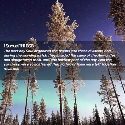 Picture 02 - 1 Samuel 11:11 BSB - The next day Saul organized the troops into three - Bible Verse Picture