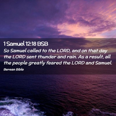 Picture 02 - 1 Samuel 12:18 BSB - So Samuel called to the LORD, and on that day the - Bible Verse Picture