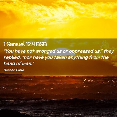 Picture 02 - 1 Samuel 12:4 BSB - “You have not wronged us or oppressed us,” - Bible Verse Picture
