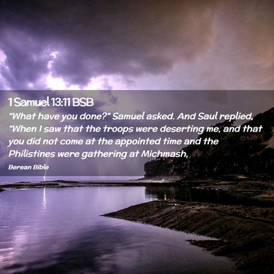 Picture 02 - 1 Samuel 13:11 BSB - “What have you done?” Samuel asked. And Saul - Bible Verse Picture