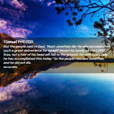 Picture 02 - 1 Samuel 14:45 BSB - But the people said to Saul, “Must Jonathan - Bible Verse Picture