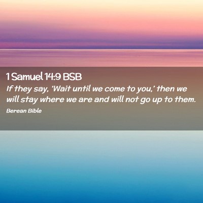 Picture 02 - 1 Samuel 14:9 BSB - If they say, ‘Wait until we come to you,’ - Bible Verse Picture
