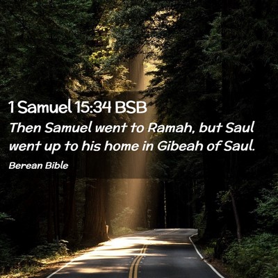 Picture 02 - 1 Samuel 15:34 BSB - Then Samuel went to Ramah, but Saul went up to - Bible Verse Picture