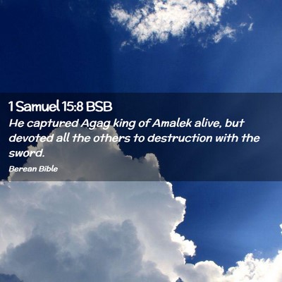 Picture 02 - 1 Samuel 15:8 BSB - He captured Agag king of Amalek alive, but - Bible Verse Picture