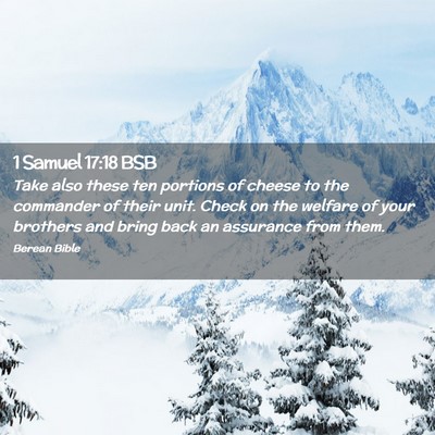 Picture 02 - 1 Samuel 17:18 BSB - Take also these ten portions of cheese to the - Bible Verse Picture