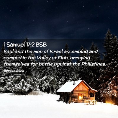 Picture 02 - 1 Samuel 17:2 BSB - Saul and the men of Israel assembled and camped - Bible Verse Picture