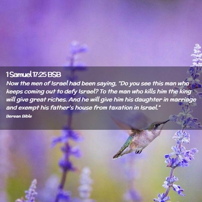 Picture 02 - 1 Samuel 17:25 BSB - Now the men of Israel had been saying, “Do you - Bible Verse Picture