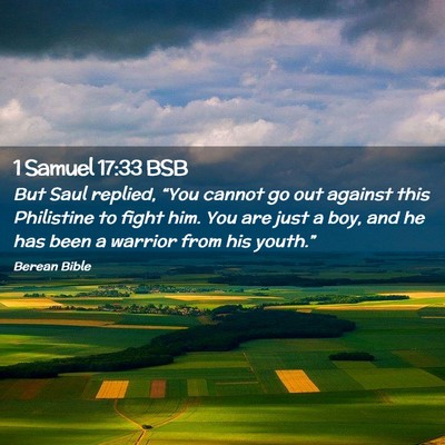 Picture 02 - 1 Samuel 17:33 BSB - But Saul replied, “You cannot go out against - Bible Verse Picture