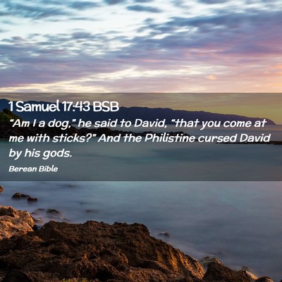 Picture 02 - 1 Samuel 17:43 BSB - “Am I a dog,” he said to David, “that you - Bible Verse Picture