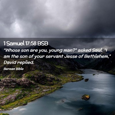 Picture 02 - 1 Samuel 17:58 BSB - “Whose son are you, young man?” asked Saul. - Bible Verse Picture