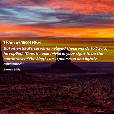 Picture 02 - 1 Samuel 18:23 BSB - But when Saul’s servants relayed these words to - Bible Verse Picture