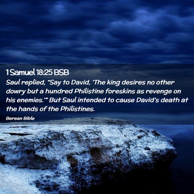 Picture 02 - 1 Samuel 18:25 BSB - Saul replied, “Say to David, ‘The king - Bible Verse Picture