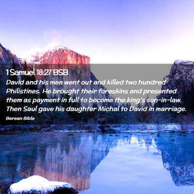 Picture 02 - 1 Samuel 18:27 BSB - David and his men went out and killed two hundred - Bible Verse Picture