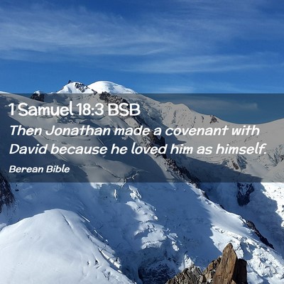 Picture 02 - 1 Samuel 18:3 BSB - Then Jonathan made a covenant with David because - Bible Verse Picture