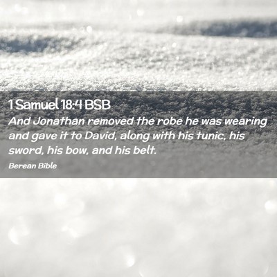 Picture 02 - 1 Samuel 18:4 BSB - And Jonathan removed the robe he was wearing and - Bible Verse Picture