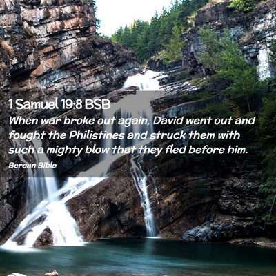 Picture 02 - 1 Samuel 19:8 BSB - When war broke out again, David went out and - Bible Verse Picture