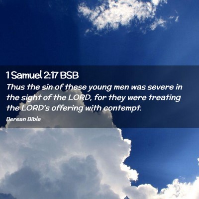 Picture 02 - 1 Samuel 2:17 BSB - Thus the sin of these young men was severe in the - Bible Verse Picture