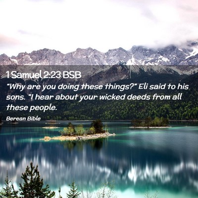 Picture 02 - 1 Samuel 2:23 BSB - “Why are you doing these things?” Eli said to - Bible Verse Picture