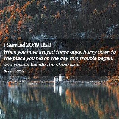 Picture 02 - 1 Samuel 20:19 BSB - When you have stayed three days, hurry down to - Bible Verse Picture