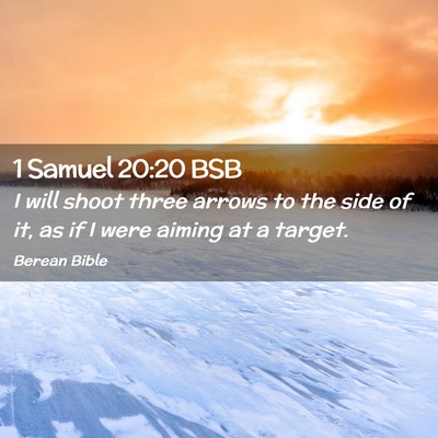 Picture 02 - 1 Samuel 20:20 BSB - I will shoot three arrows to the side of it, as - Bible Verse Picture