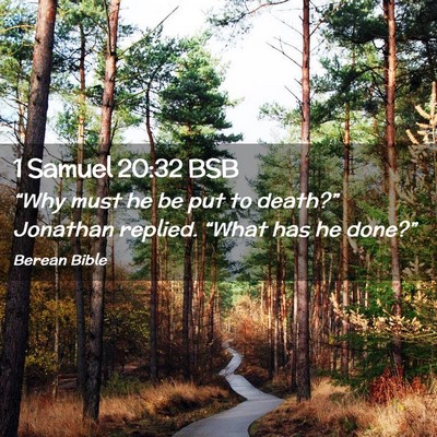 Picture 02 - 1 Samuel 20:32 BSB - “Why must he be put to death?” Jonathan - Bible Verse Picture