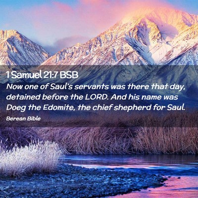 Picture 02 - 1 Samuel 21:7 BSB - Now one of Saul’s servants was there that day, - Bible Verse Picture