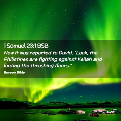 Picture 02 - 1 Samuel 23:1 BSB - Now it was reported to David, “Look, the - Bible Verse Picture