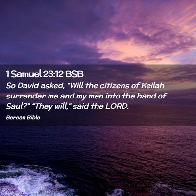 Picture 02 - 1 Samuel 23:12 BSB - So David asked, “Will the citizens of Keilah - Bible Verse Picture