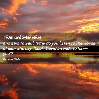 Picture 02 - 1 Samuel 24:9 BSB - and said to Saul, “Why do you listen to the - Bible Verse Picture
