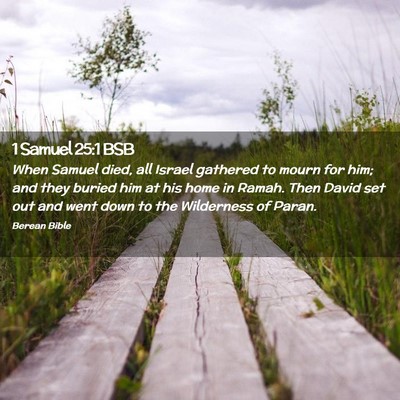 Picture 02 - 1 Samuel 25:1 BSB - When Samuel died, all Israel gathered to mourn - Bible Verse Picture
