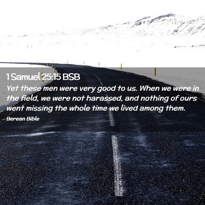 Picture 02 - 1 Samuel 25:15 BSB - Yet these men were very good to us. When we were - Bible Verse Picture