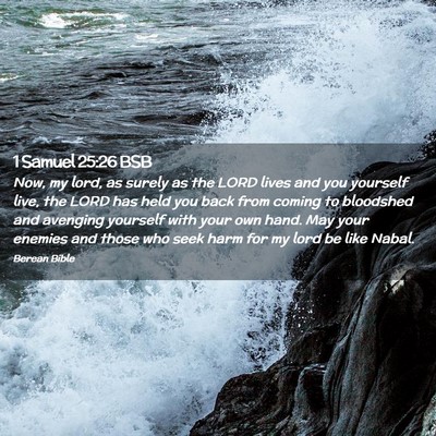 Picture 02 - 1 Samuel 25:26 BSB - Now, my lord, as surely as the LORD lives and you - Bible Verse Picture