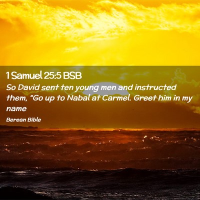 Picture 02 - 1 Samuel 25:5 BSB - So David sent ten young men and instructed them, - Bible Verse Picture