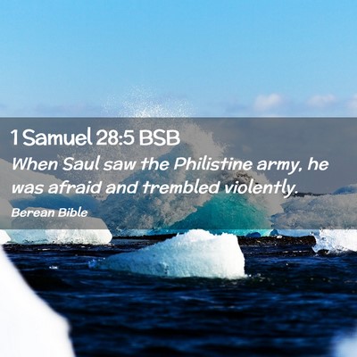 Picture 02 - 1 Samuel 28:5 BSB - When Saul saw the Philistine army, he was afraid - Bible Verse Picture