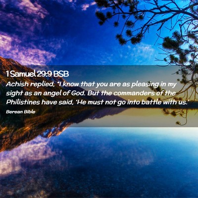 Picture 02 - 1 Samuel 29:9 BSB - Achish replied, “I know that you are as - Bible Verse Picture