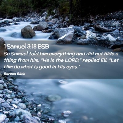 Picture 02 - 1 Samuel 3:18 BSB - So Samuel told him everything and did not hide a - Bible Verse Picture