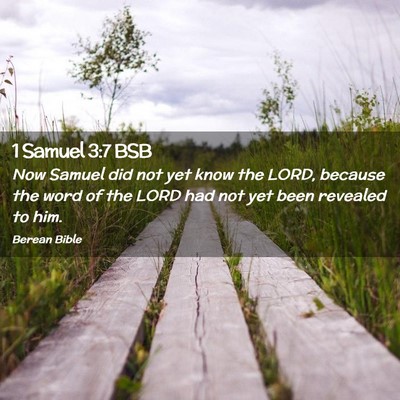 Picture 02 - 1 Samuel 3:7 BSB - Now Samuel did not yet know the LORD, because the - Bible Verse Picture