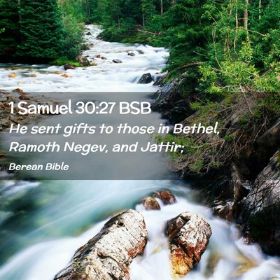 Picture 02 - 1 Samuel 30:27 BSB - He sent gifts to those in Bethel, Ramoth Negev, - Bible Verse Picture