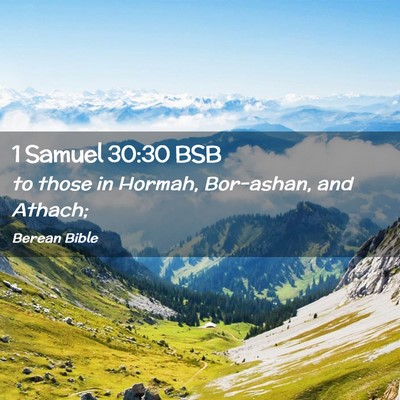Picture 02 - 1 Samuel 30:30 BSB - to those in Hormah, Bor-ashan, and - Bible Verse Picture