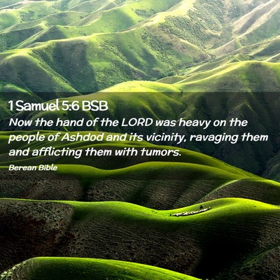 Picture 02 - 1 Samuel 5:6 BSB - Now the hand of the LORD was heavy on the people - Bible Verse Picture