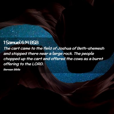 Picture 02 - 1 Samuel 6:14 BSB - The cart came to the field of Joshua of - Bible Verse Picture