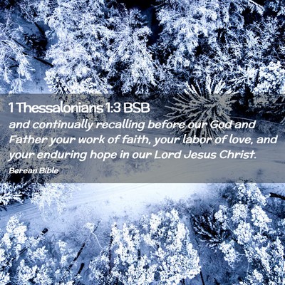 Picture 02 - 1 Thessalonians 1:3 BSB - and continually recalling before our God and - Bible Verse Picture