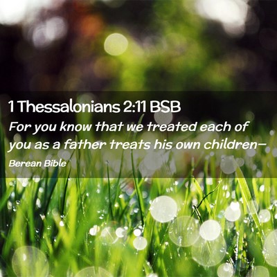 Picture 02 - 1 Thessalonians 2:11 BSB - For you know that we treated each of you as a - Bible Verse Picture