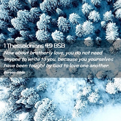 Picture 02 - 1 Thessalonians 4:9 BSB - Now about brotherly love, you do not need anyone - Bible Verse Picture