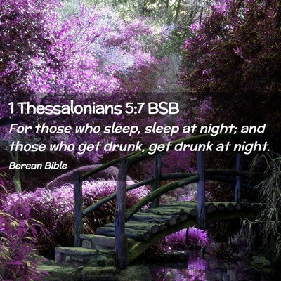 Picture 02 - 1 Thessalonians 5:7 BSB - For those who sleep, sleep at night; and those - Bible Verse Picture