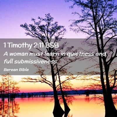 Picture 02 - 1 Timothy 2:11 BSB - A woman must learn in quietness and full - Bible Verse Picture