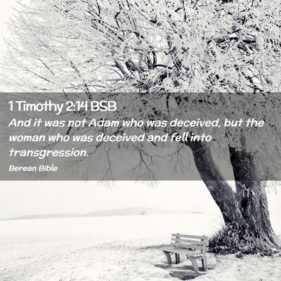 Picture 02 - 1 Timothy 2:14 BSB - And it was not Adam who was deceived, but the - Bible Verse Picture