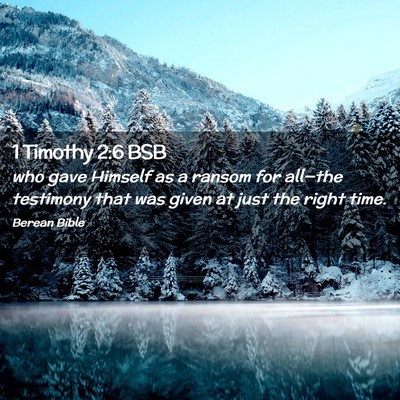 Picture 02 - 1 Timothy 2:6 BSB - who gave Himself as a ransom for all—the - Bible Verse Picture