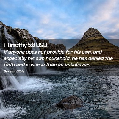 Picture 02 - 1 Timothy 5:8 BSB - If anyone does not provide for his own, and - Bible Verse Picture